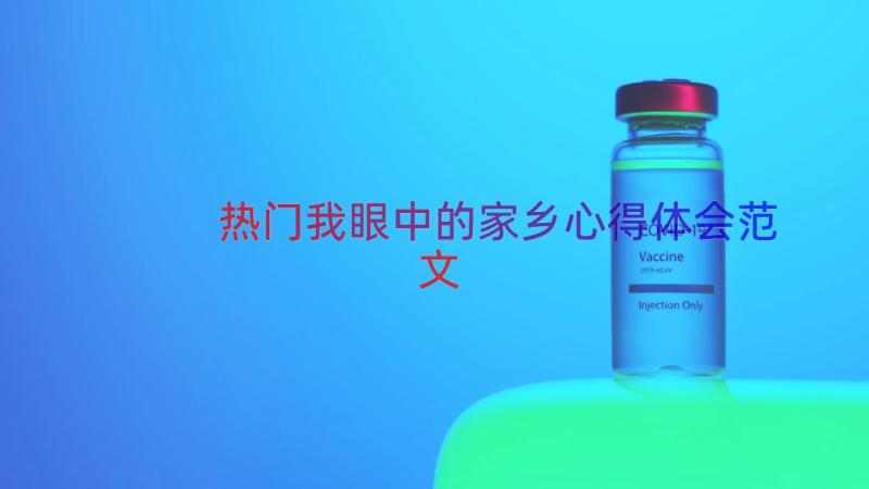 热门我眼中的家乡心得体会范文（16篇）