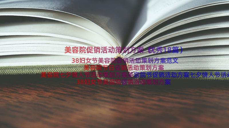 美容院促销活动策划方案（优秀18篇）