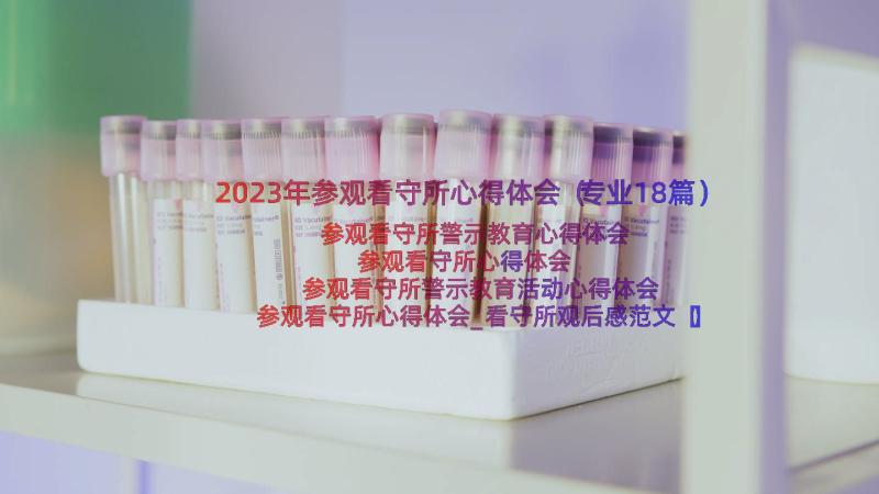 2023年参观看守所心得体会（专业18篇）