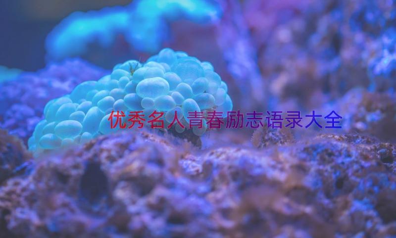 优秀名人青春励志语录大全（12篇）