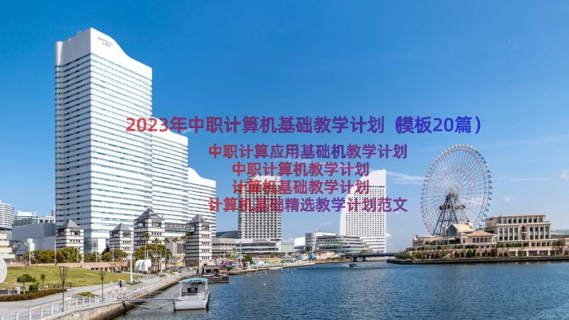 2023年中职计算机基础教学计划（模板20篇）