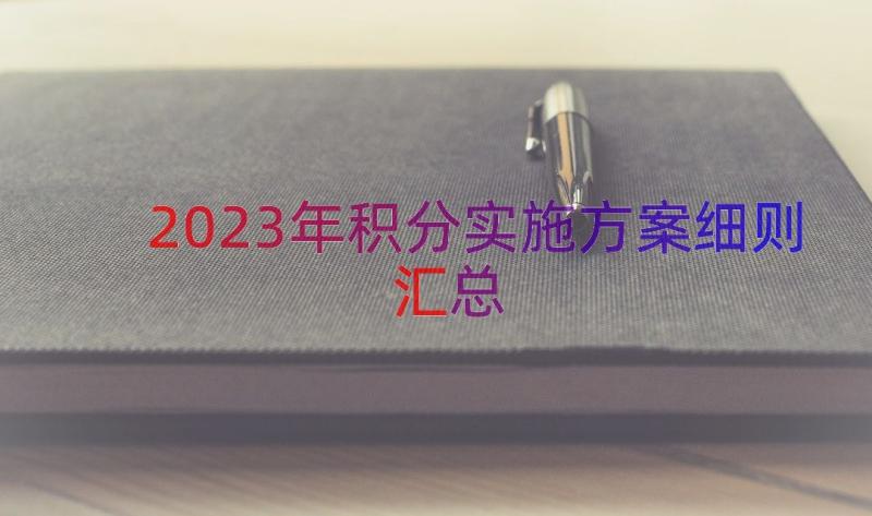 2023年积分实施方案细则（汇总16篇）