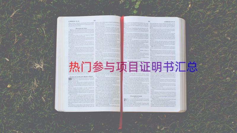 热门参与项目证明书（汇总16篇）