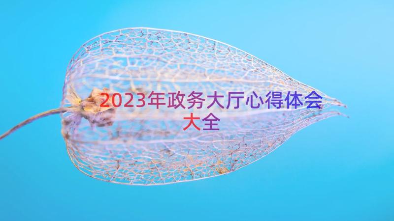 2023年政务大厅心得体会大全（16篇）