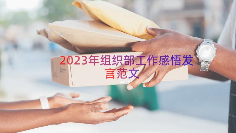 2023年组织部工作感悟发言范文（13篇）