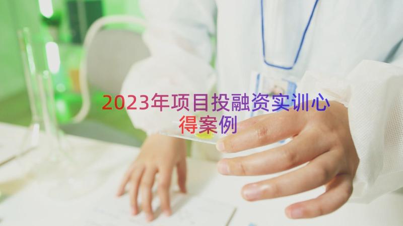 2023年项目投融资实训心得（案例16篇）