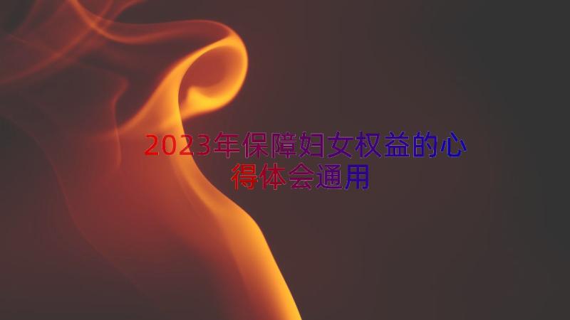 2023年保障妇女权益的心得体会（通用14篇）