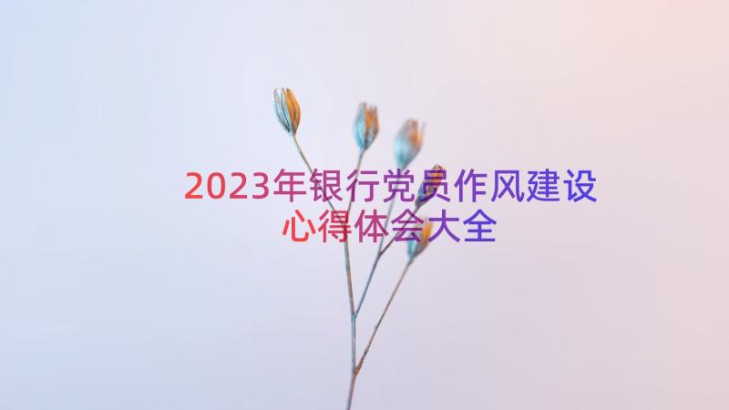 2023年银行党员作风建设心得体会大全（14篇）