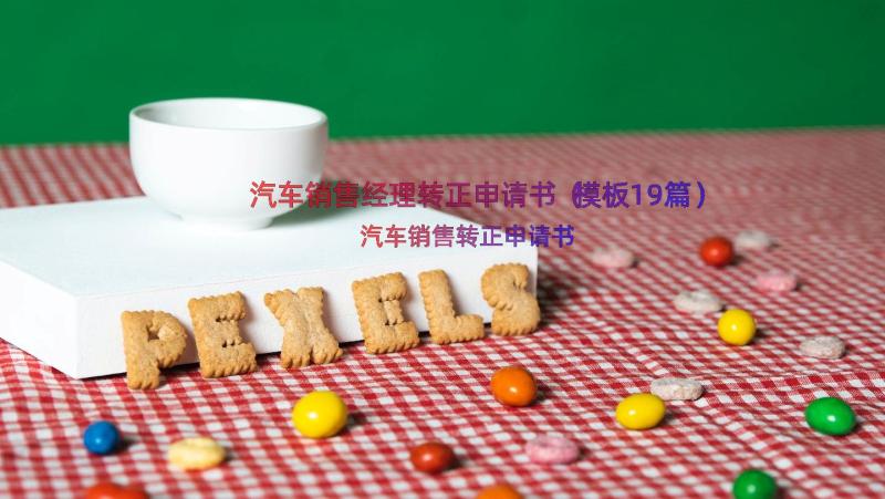 汽车销售经理转正申请书（模板19篇）