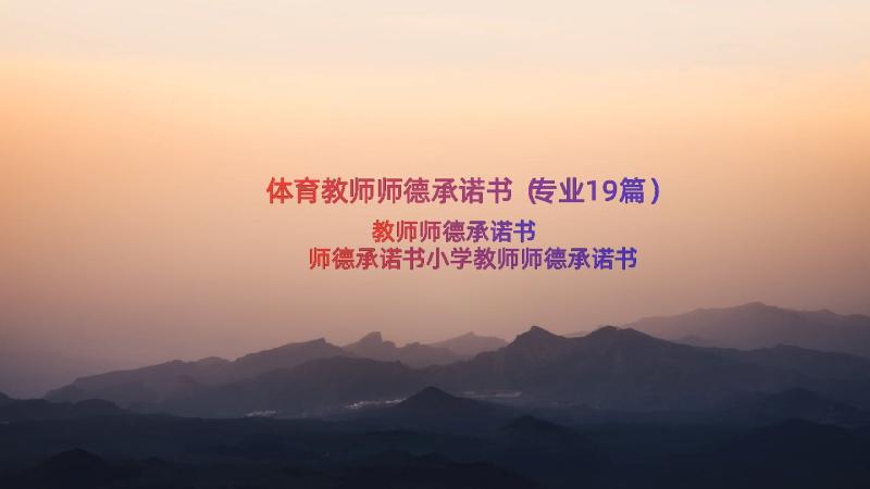 体育教师师德承诺书（专业19篇）