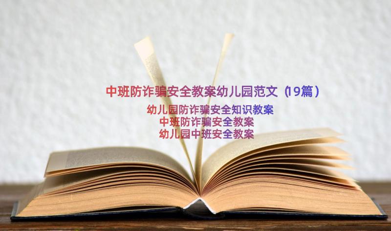 中班防诈骗安全教案幼儿园范文（19篇）