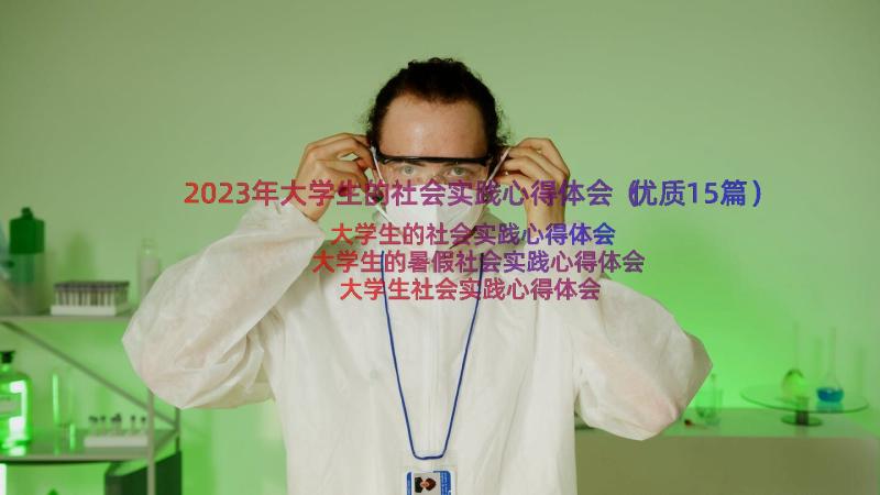 2023年大学生的社会实践心得体会（优质15篇）