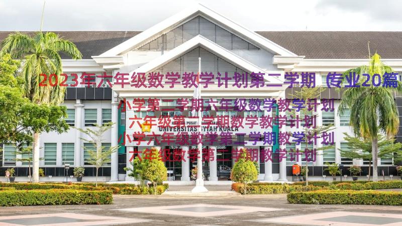 2023年六年级数学教学计划第二学期（专业20篇）