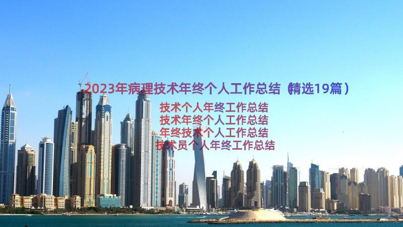 2023年病理技术年终个人工作总结（精选19篇）