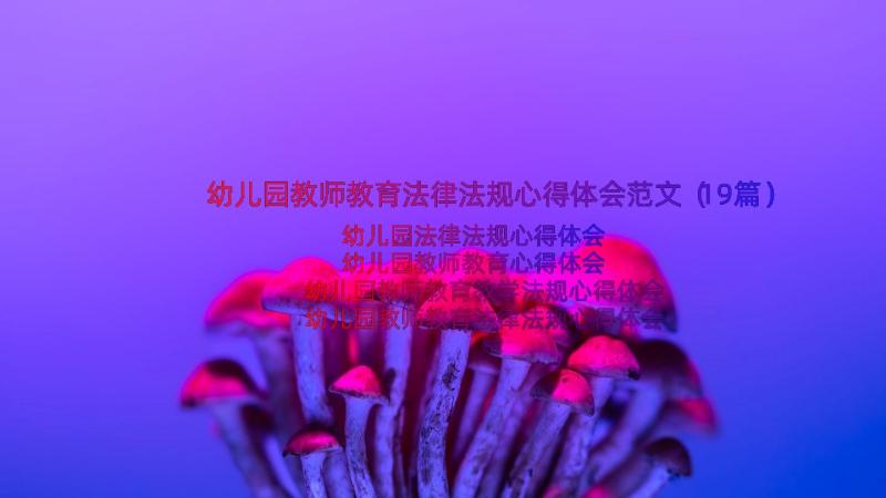 幼儿园教师教育法律法规心得体会范文（19篇）