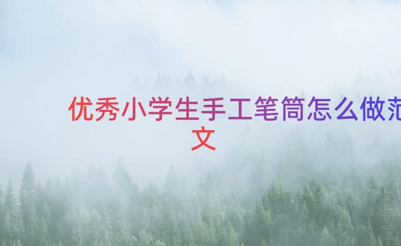 优秀小学生手工笔筒怎么做范文（19篇）