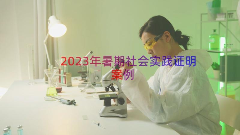 2023年暑期社会实践证明（案例14篇）