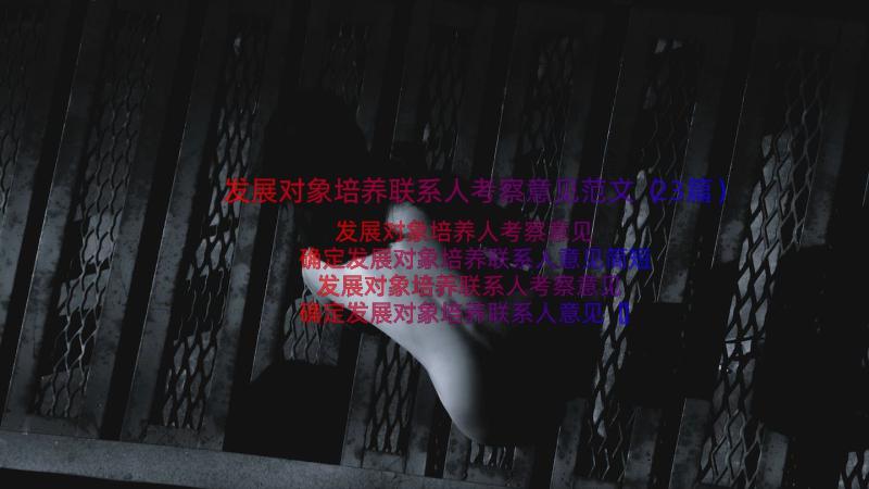 发展对象培养联系人考察意见范文（23篇）