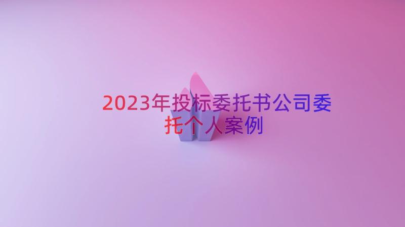 2023年投标委托书公司委托个人（案例17篇）