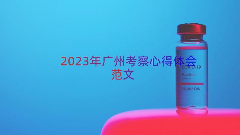 2023年广州考察心得体会范文（13篇）