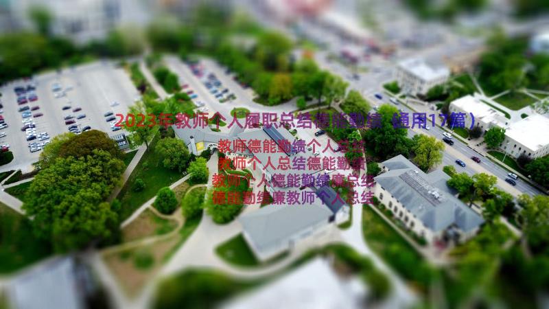 2023年教师个人履职总结德能勤绩（通用17篇）