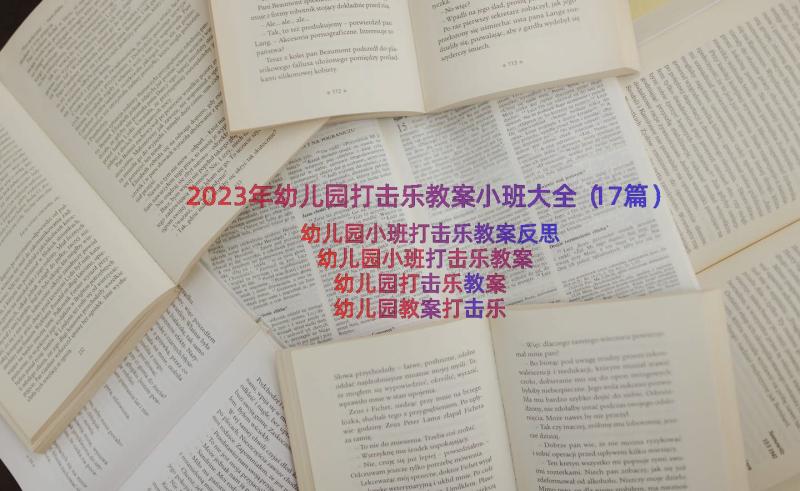 2023年幼儿园打击乐教案小班大全（17篇）