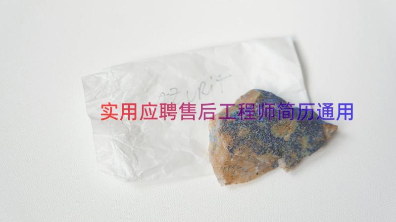 实用应聘售后工程师简历（通用19篇）