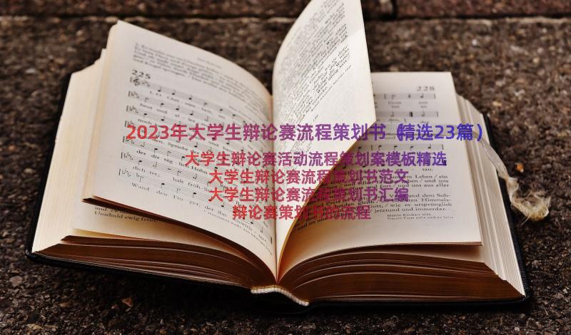 2023年大学生辩论赛流程策划书（精选23篇）