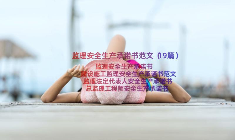 监理安全生产承诺书范文（19篇）