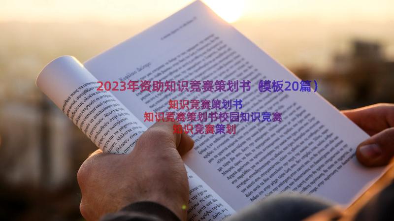 2023年资助知识竞赛策划书（模板20篇）