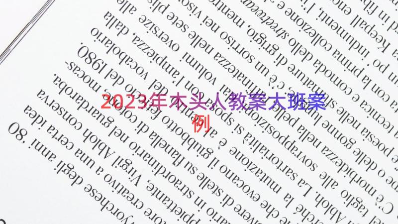 2023年木头人教案大班（案例13篇）