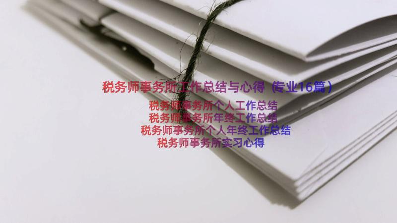 税务师事务所工作总结与心得（专业16篇）