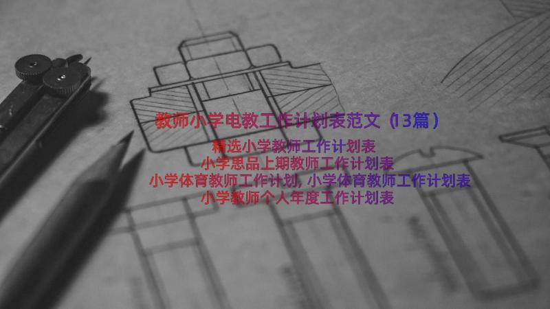 教师小学电教工作计划表范文（13篇）