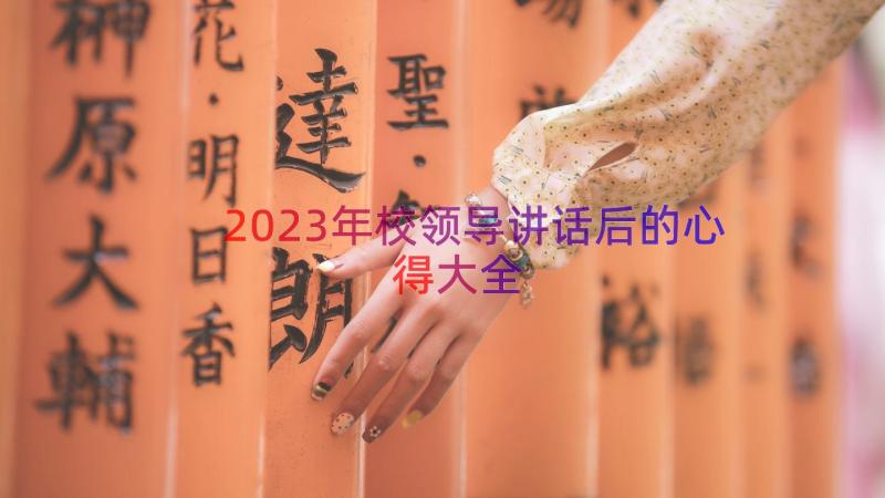 2023年校领导讲话后的心得大全（17篇）