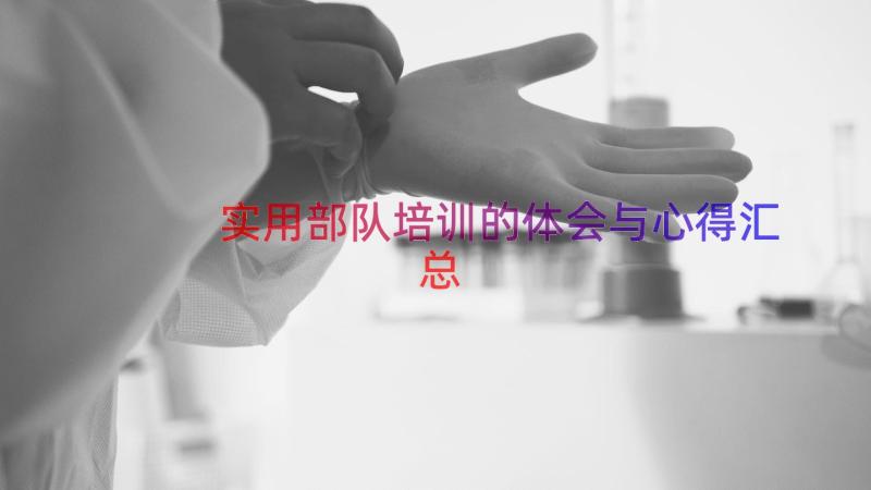 实用部队培训的体会与心得（汇总14篇）