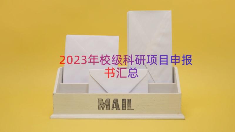 2023年校级科研项目申报书（汇总16篇）