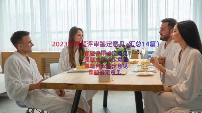 2023年课题评审鉴定意见（汇总14篇）