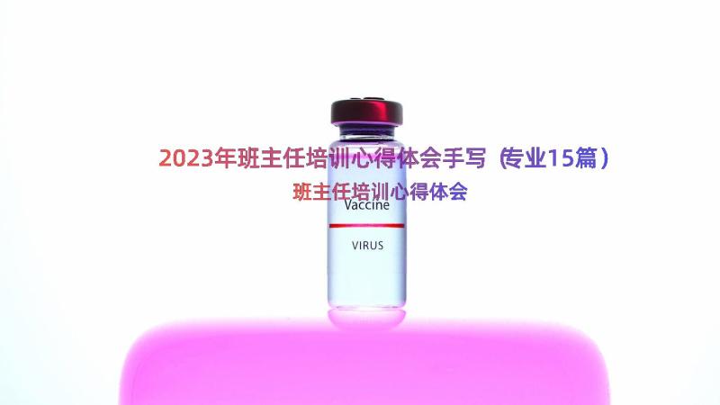 2023年班主任培训心得体会手写（专业15篇）