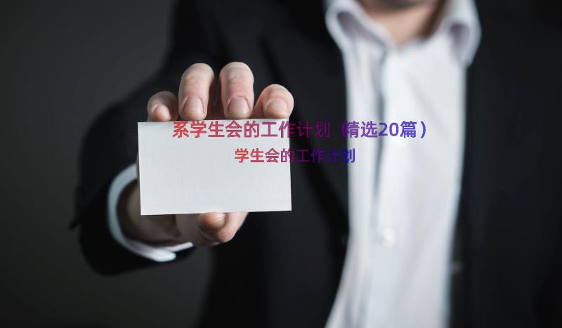 系学生会的工作计划（精选20篇）