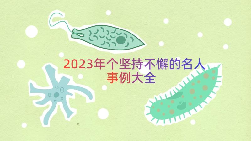 2023年个坚持不懈的名人事例大全（15篇）