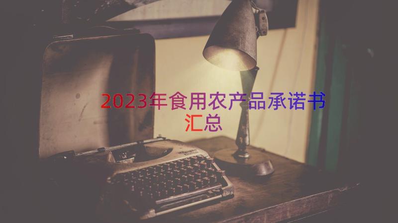 2023年食用农产品承诺书（汇总13篇）