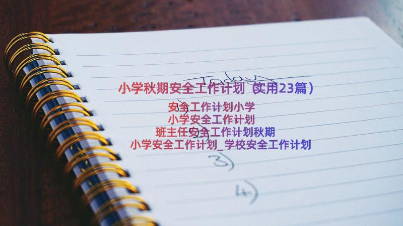 小学秋期安全工作计划（实用23篇）