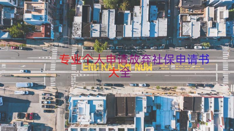 专业个人申请放弃社保申请书大全（15篇）