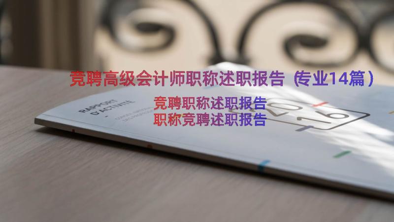 竞聘高级会计师职称述职报告（专业14篇）