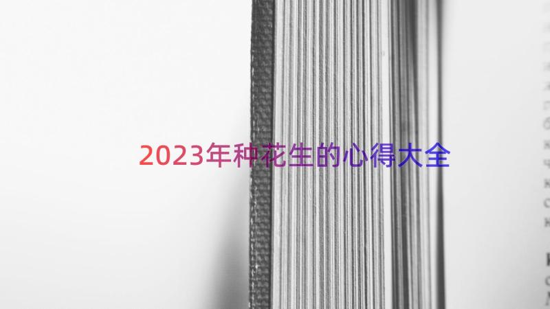 2023年种花生的心得大全（19篇）