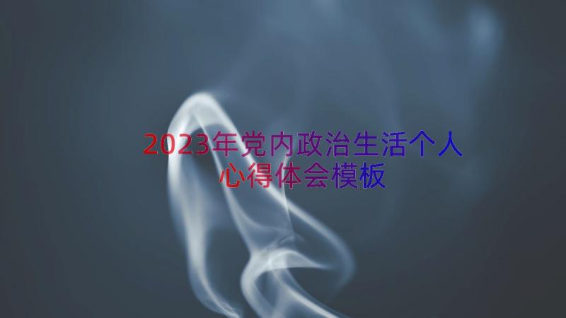 2023年党内政治生活个人心得体会（模板14篇）