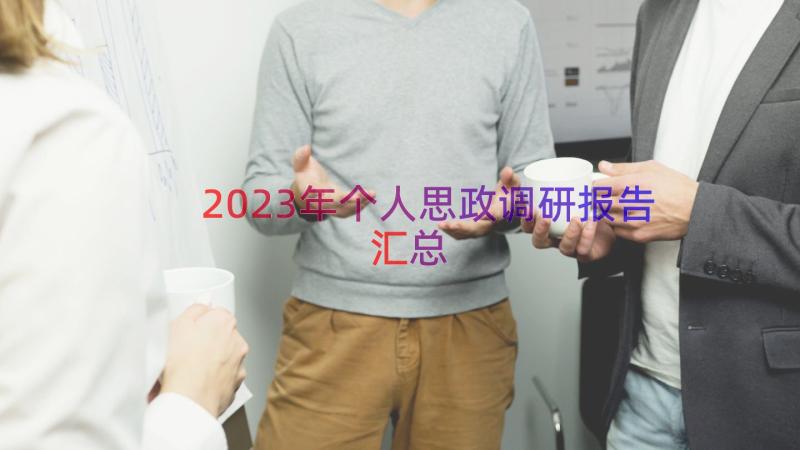 2023年个人思政调研报告（汇总18篇）