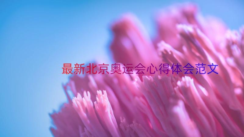 最新北京奥运会心得体会范文（18篇）