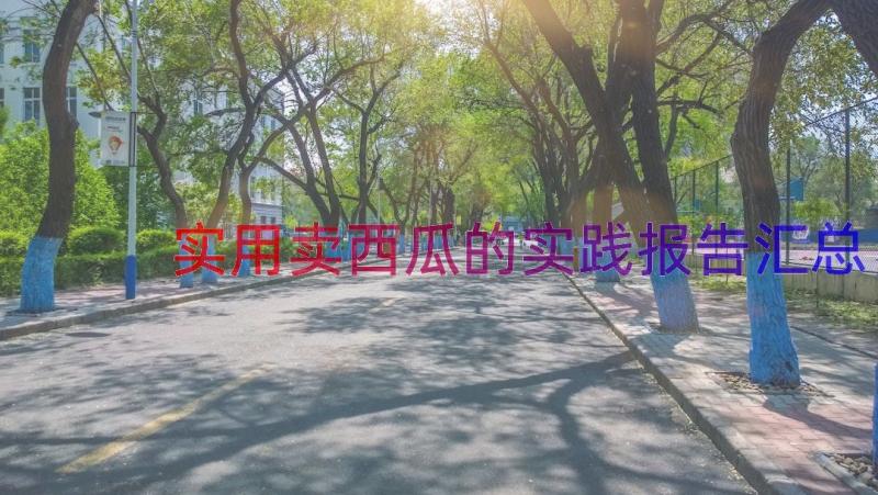 实用卖西瓜的实践报告（汇总15篇）