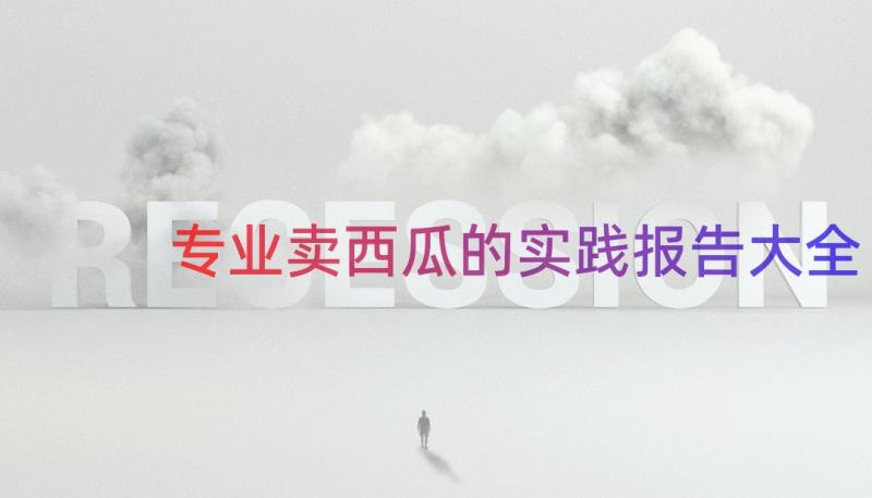 专业卖西瓜的实践报告大全（18篇）